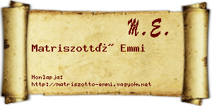 Matriszottó Emmi névjegykártya